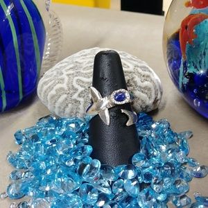 Great White Shark Ring w/ Star Sapphire handmade